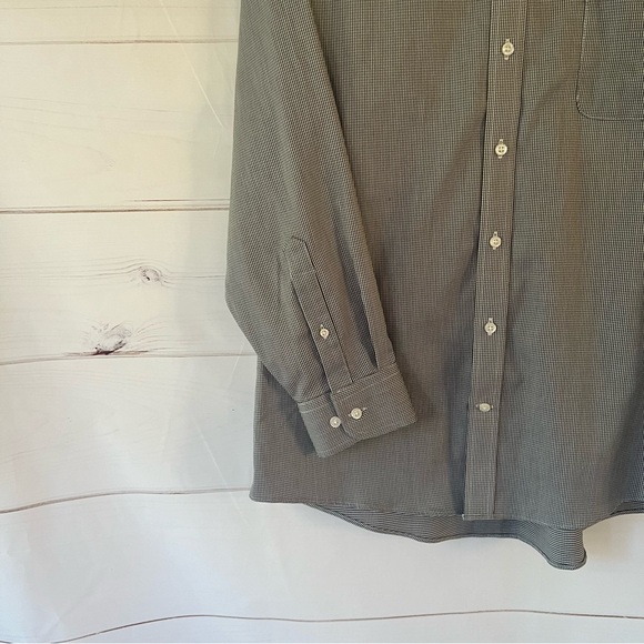 Mens Stafford dress button down black/white checkered size 16-161/2 - Picture 3 of 5